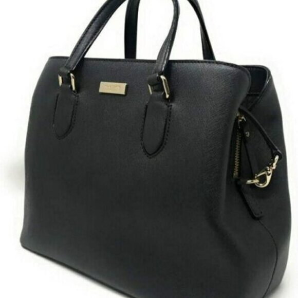 KATE SPADE-LAUREL WAY-EVANGELIE LEATHER SATCHEL/SHOULDER/XBODY-BLACK-NEW W/TAG - Picture 9 of 9